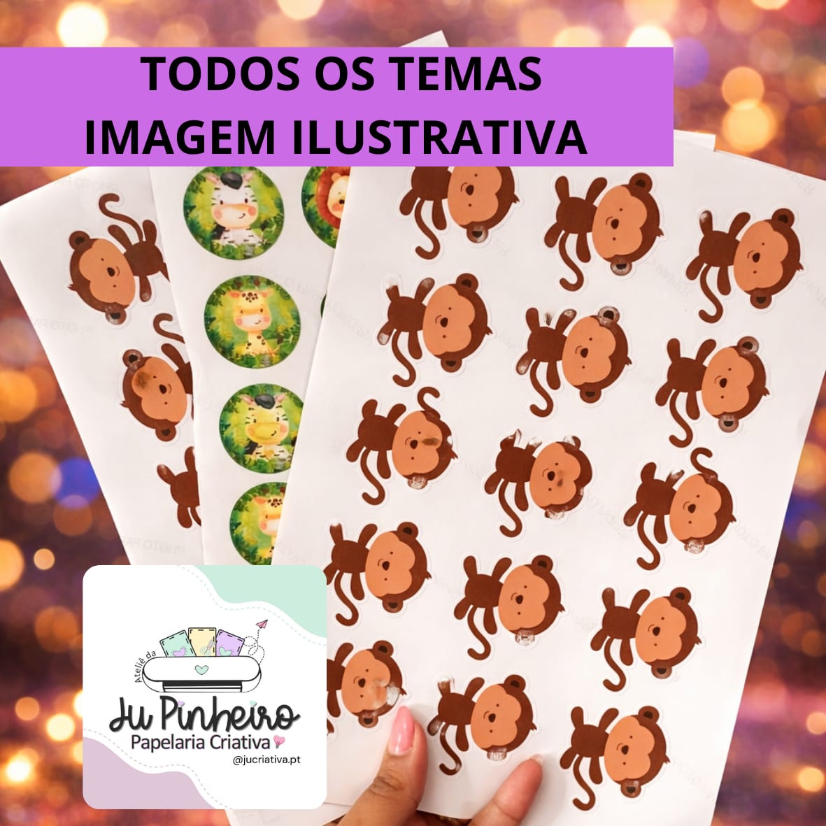 Cartela Tamanho A4 de Autocolantes Personalizados