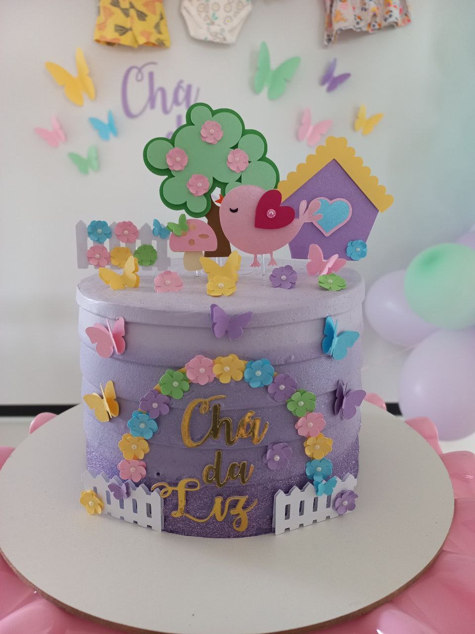 Topo de Bolo Tema Jardim