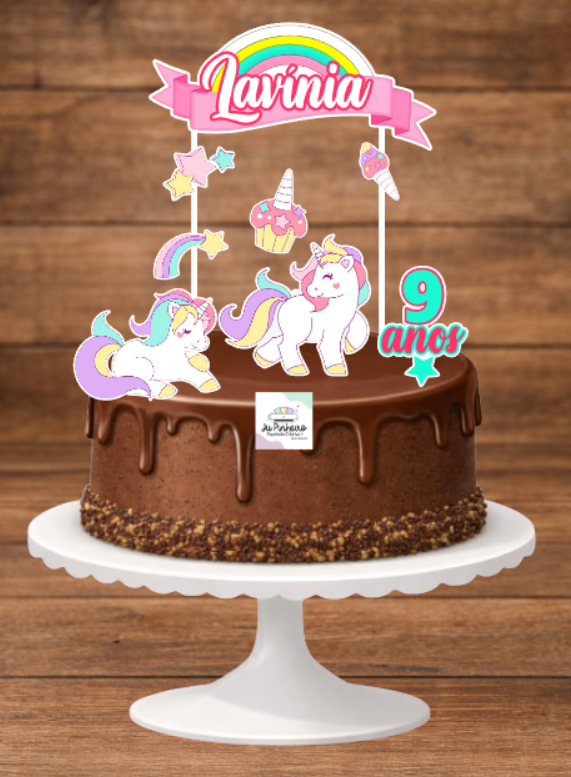 Topo de Bolo Unicórnio